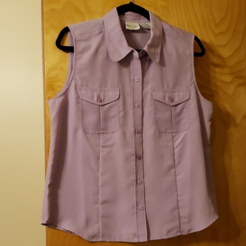 Soft purple (lilac) sleeveless blouse